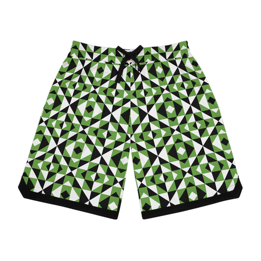Light Green Sacred Mountains Basketball Rib Shorts