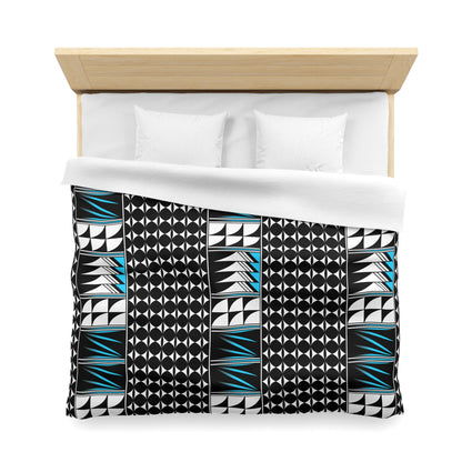 Blessed Feathers in Turquoise Microfiber Duvet Cover