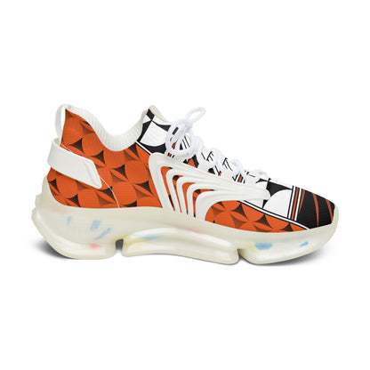 Feather Blessing on Orange Women's Mesh Sneakers