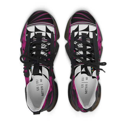 Feather Blessing on Pink Women's Mesh Sneakers