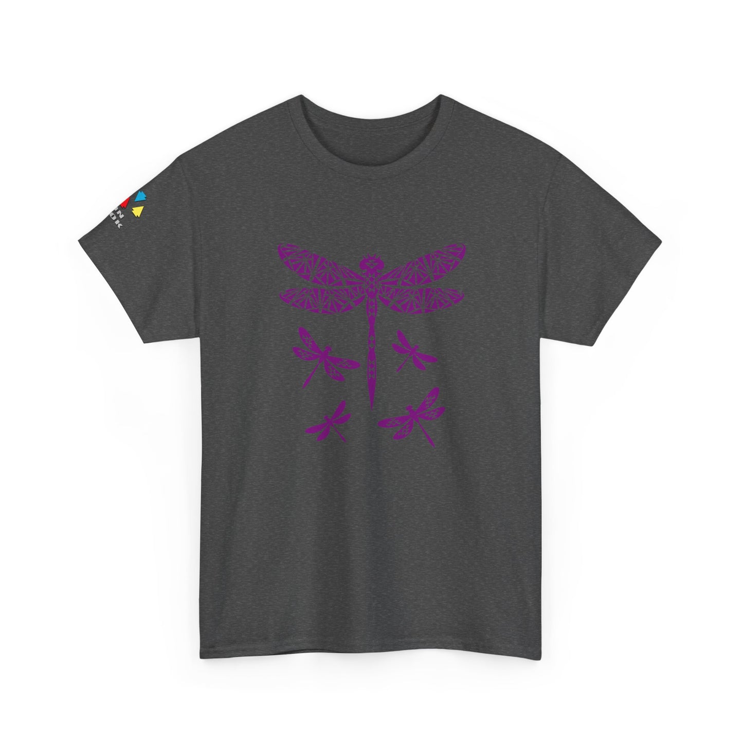 Native Dragonfly in Purple Gildan Unisex Tee
