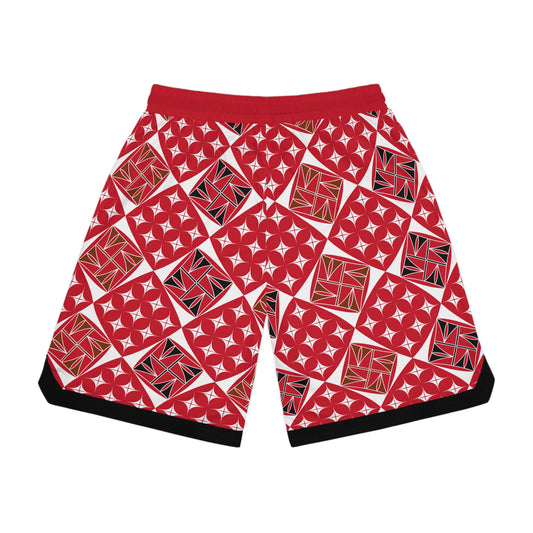 Sacred Universe in Red Basketball Rib Shorts