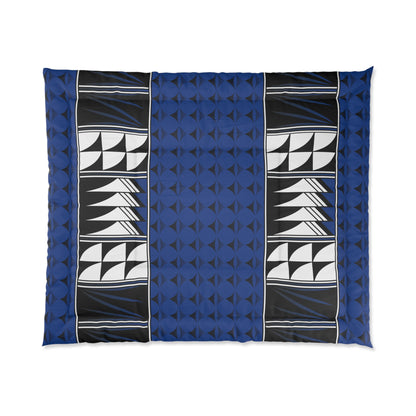 Southwest Feather Blessing on Dark Blue Comforter