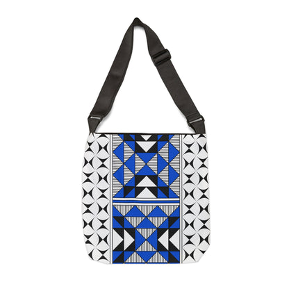 Blue Native Sacred Mountains Adjustable Tote Bag