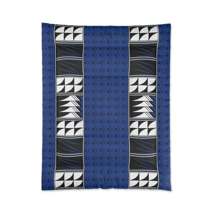 Southwest Feather Blessing on Dark Blue Comforter