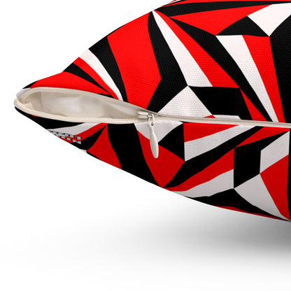 Desert Flowers in Red Square Pillow