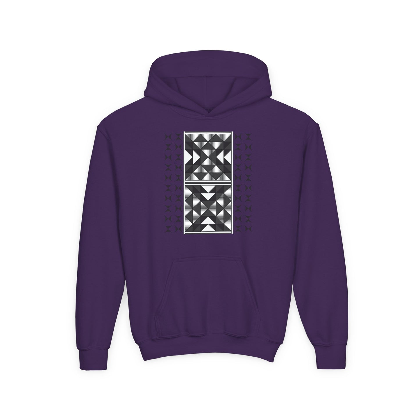 Sacred Mountains in Charcoal Youth Heavy Blend Hooded Sweatshirt