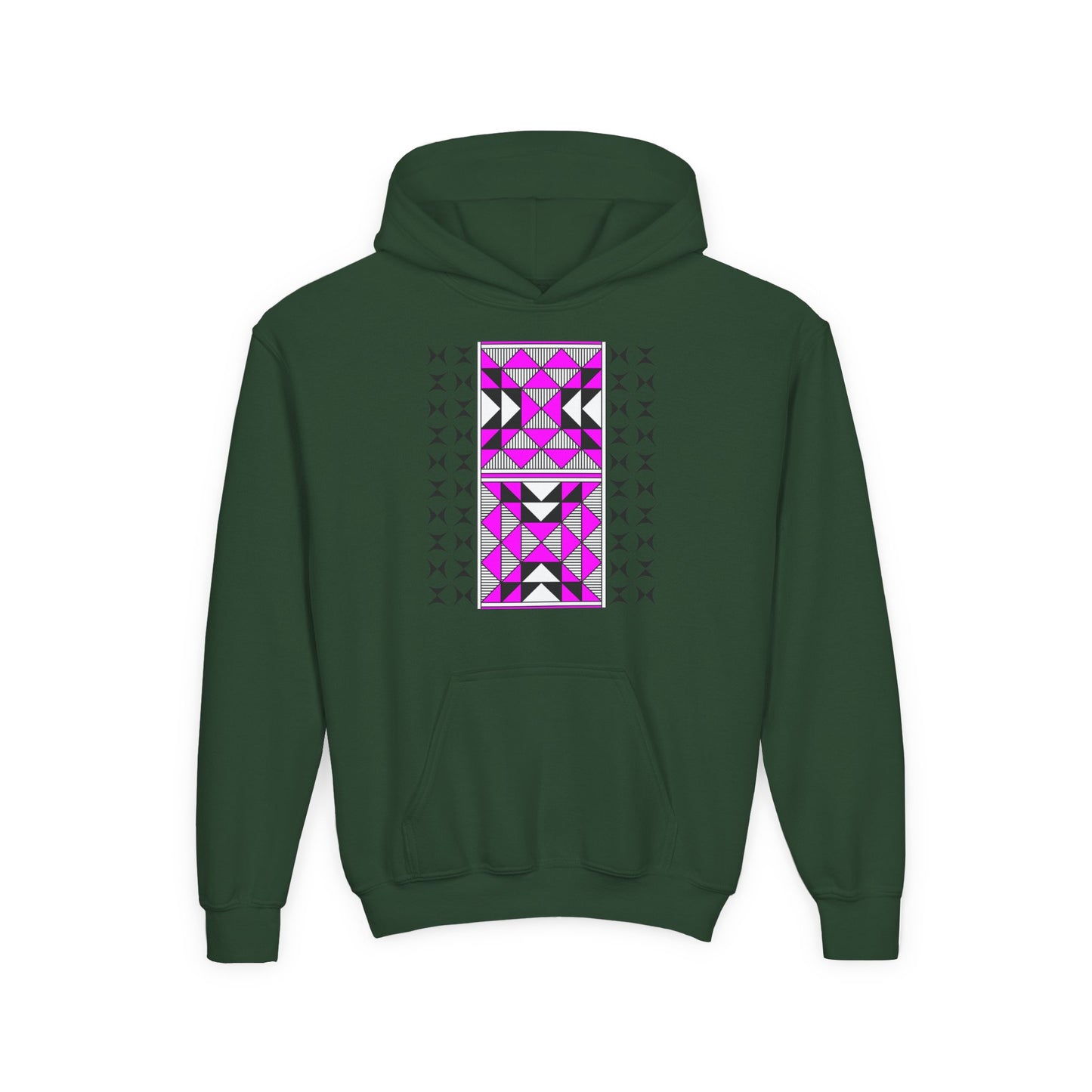 Sacred Mountains in Pink Youth Heavy Blend Hooded Sweatshirt