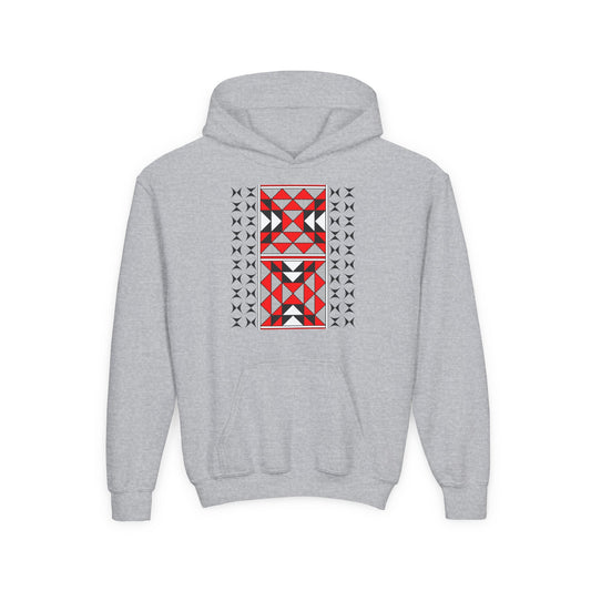 Sacred Mountains in Red Youth Heavy Blend Hooded Sweatshirt