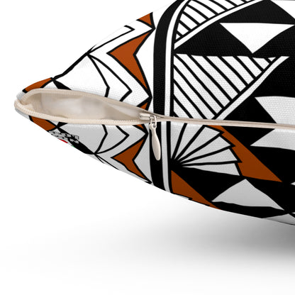 Sun and Rain in Rust Spun Polyester Square Pillow