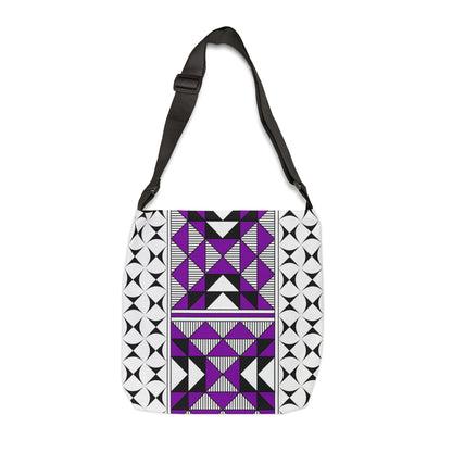 Purple Native Sacred Mountains Adjustable Tote Bag