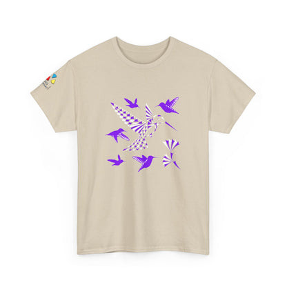 Hummingbird Blessing in Purple Gildan Unisex Tee
