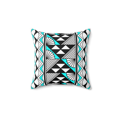 Sun and Rain in Turquoise Spun Polyester Square Pillow