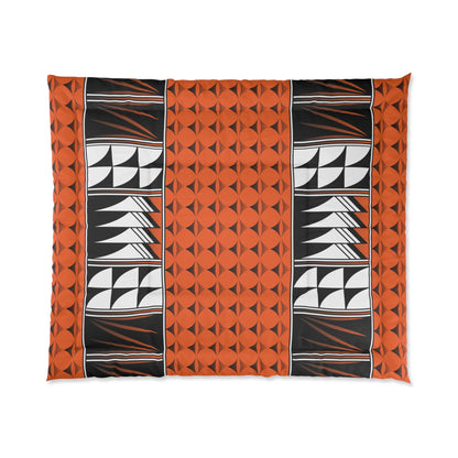 Southwest Feather Blessing on Orange Comforter