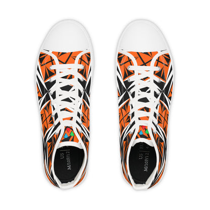 Sacred Winds in Orange High Top Sneakers