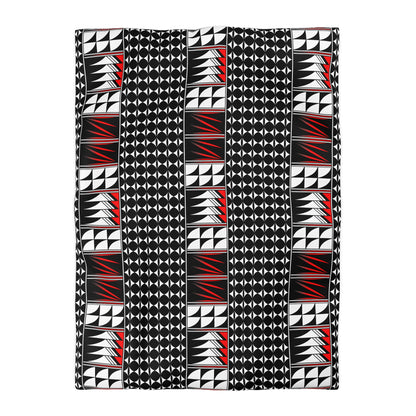 Blessed Feathers in Red Microfiber Duvet Cover