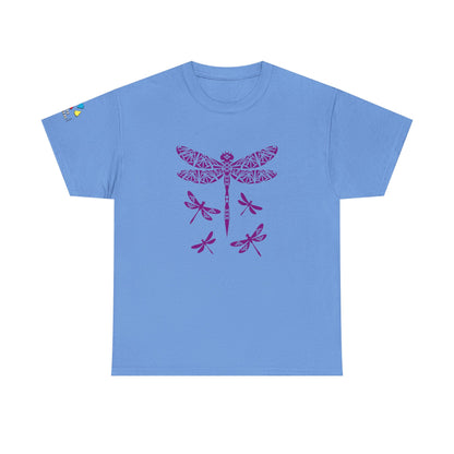 Native Dragonfly in Purple Gildan Unisex Tee