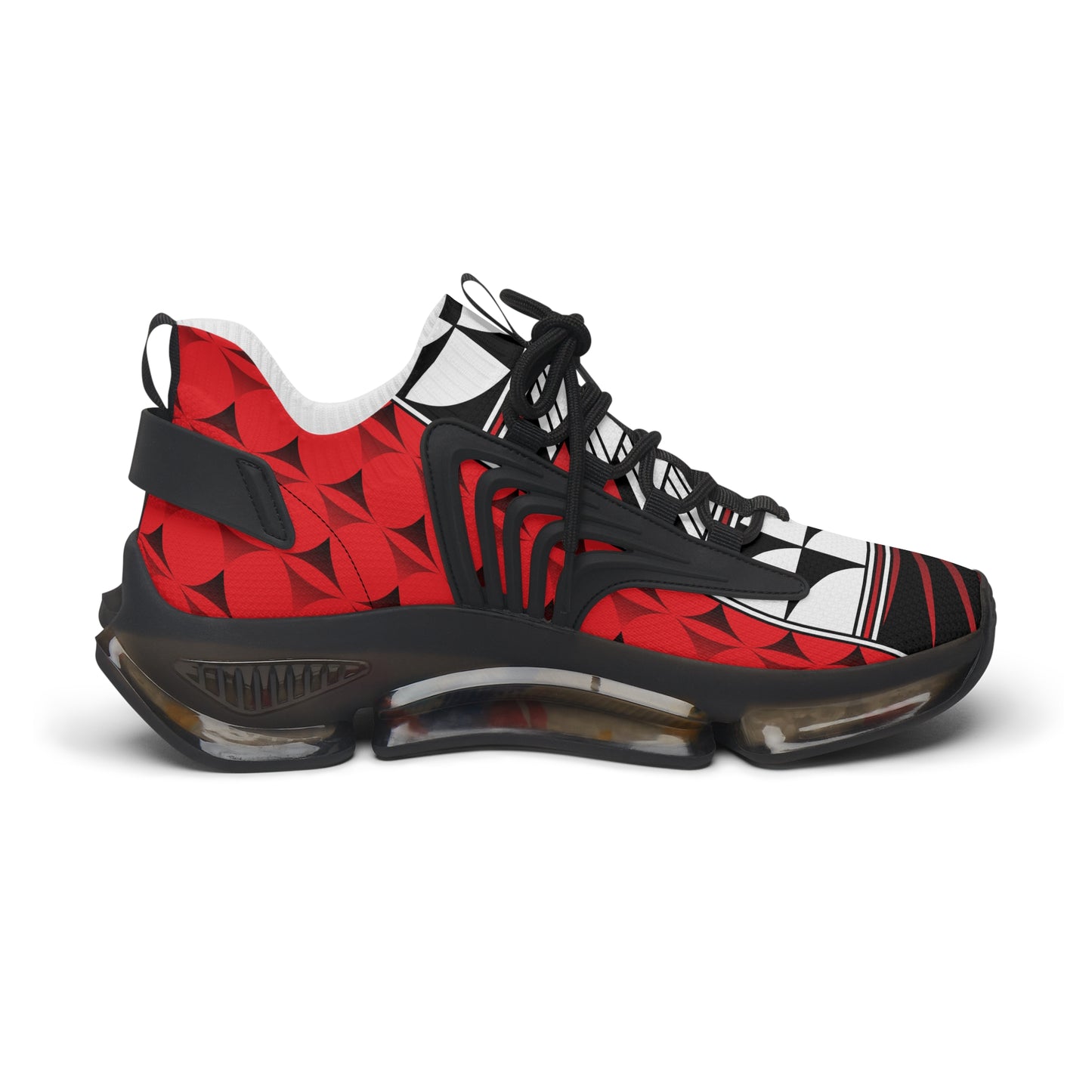 Feather Blessing on Red Women's Mesh Sneakers