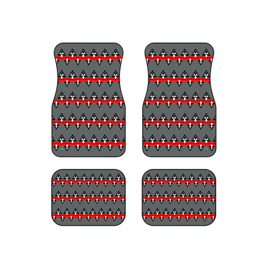 Red Native Woven Stories Car Mats (Set of 4)
