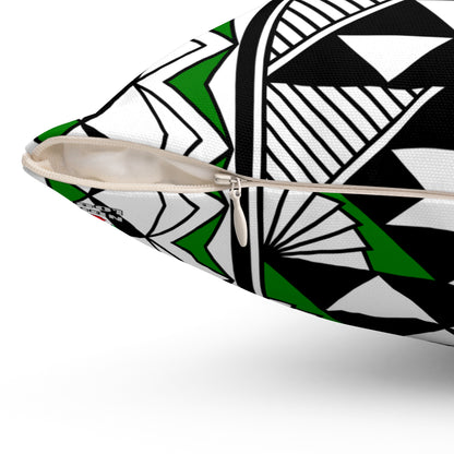 Sun and Rain in Green Spun Polyester Square Pillow