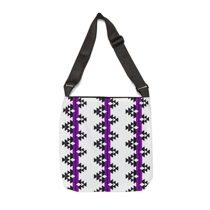 Native Stories in Purple Stories Adjustable Tote Bag