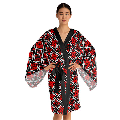 Sacred Winds in Red Kimono Robe – Where Comfort Meets Native Grace