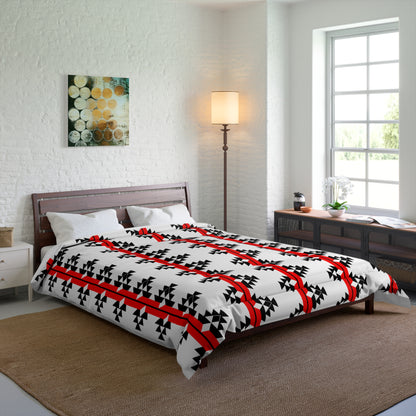 Native Stories on White Comforter