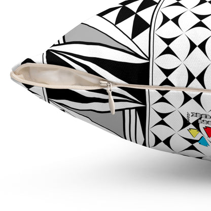 Southwest Sunrise in Gray Square Pillow