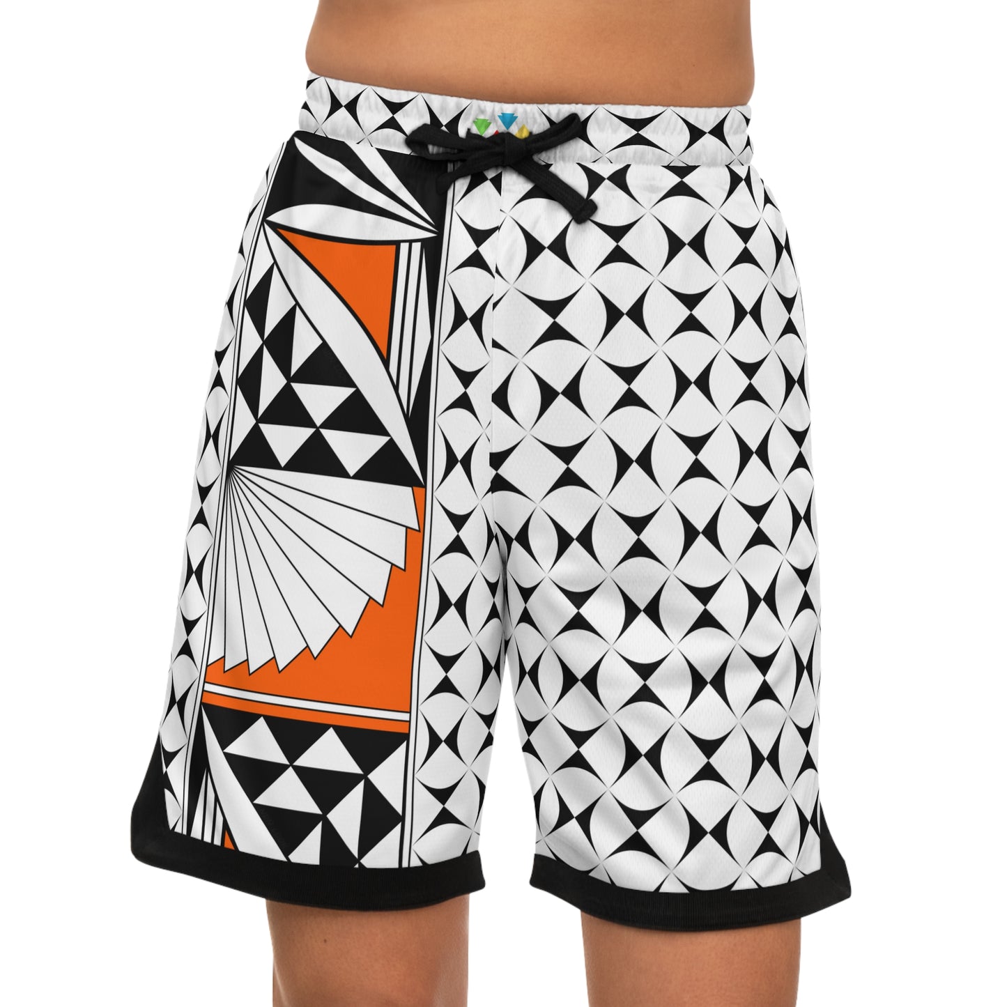 Southwest Sunrise in Orange Basketball Rib Shorts