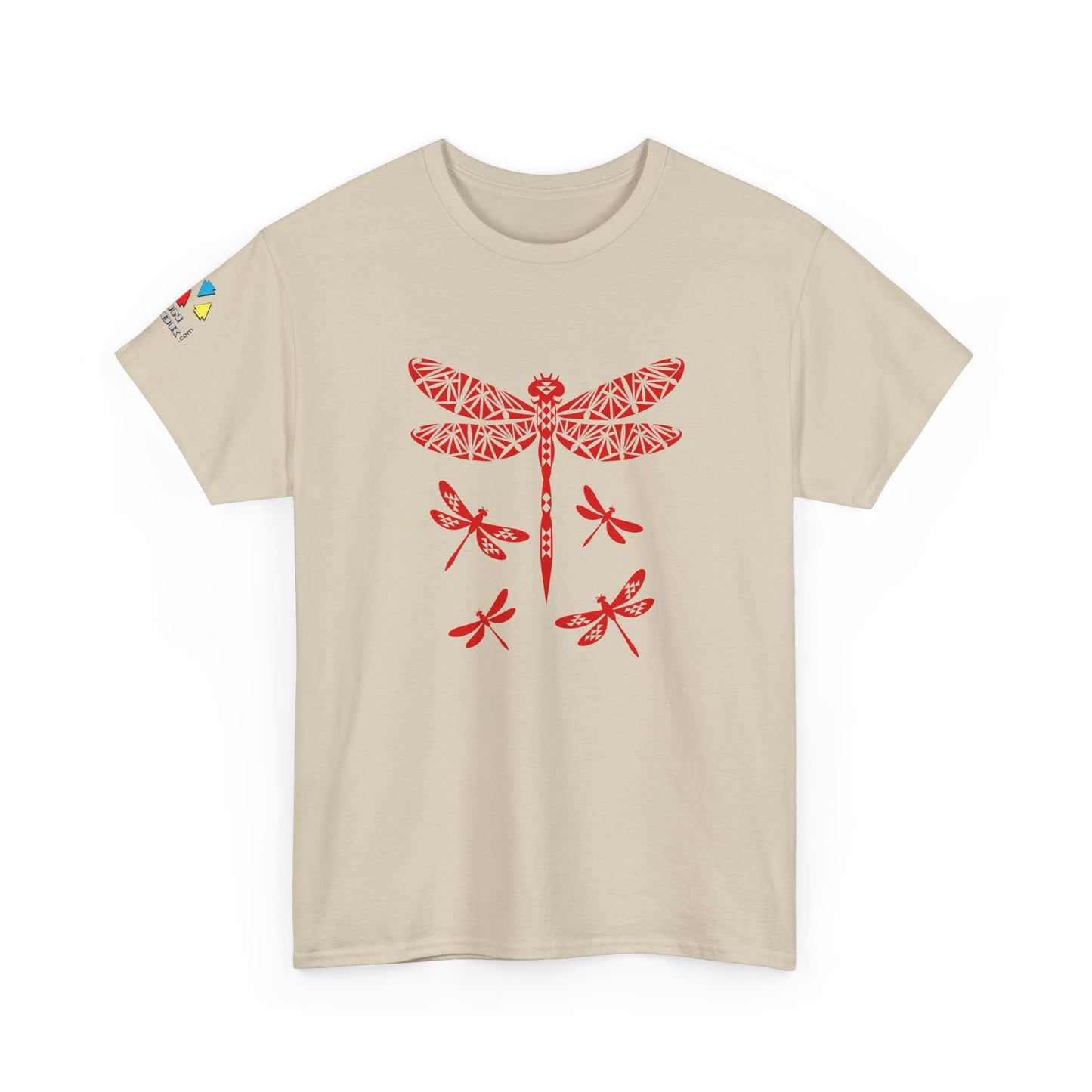 Native Dragonfly in Red Gildan Unisex Tee