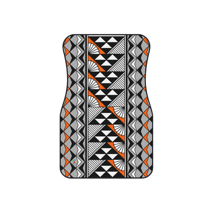 Sun and Rain in Orange Car Mats (Set of 4)