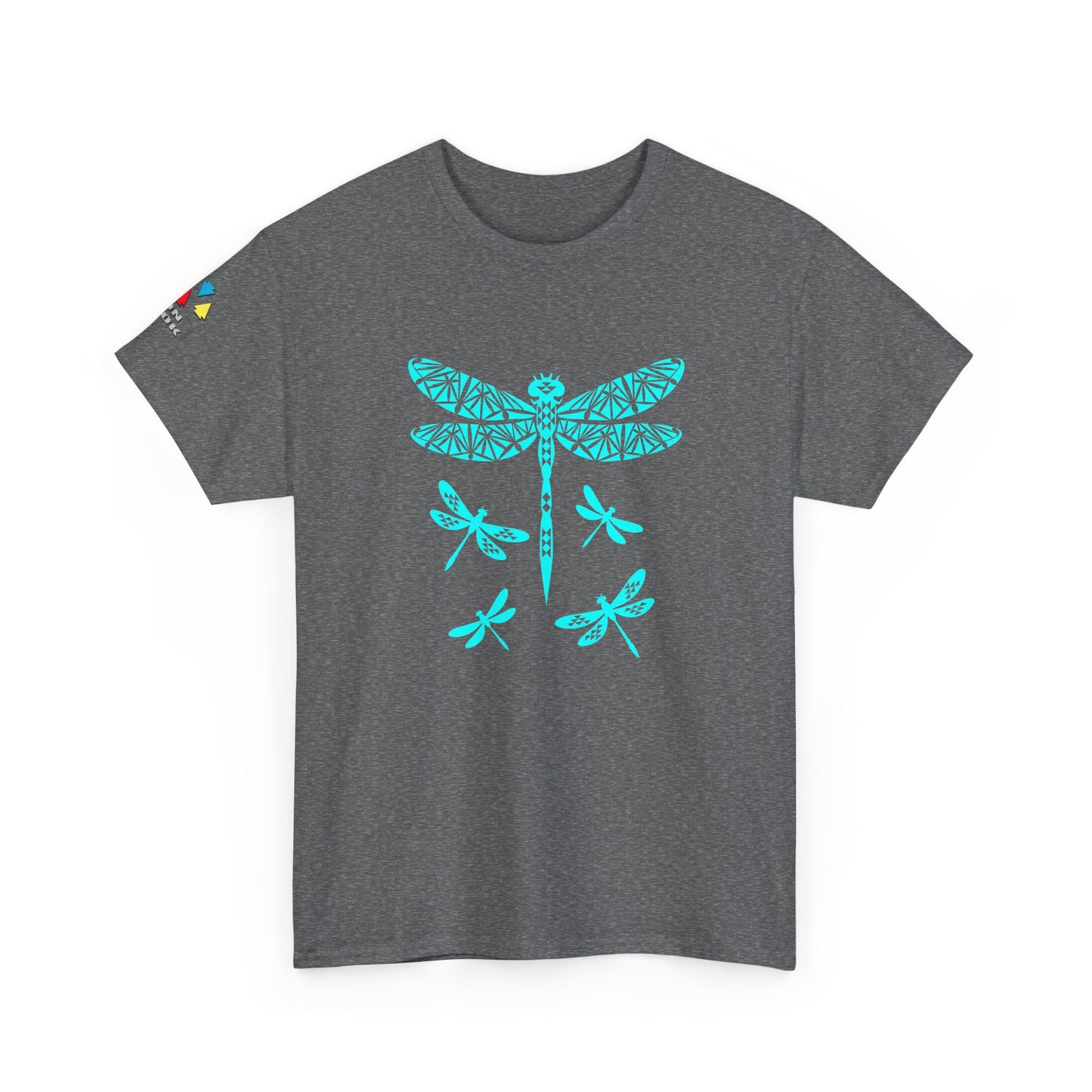 Native Dragonfly in Teal Gildan Unisex Tee
