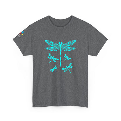 Native Dragonfly in Teal Gildan Unisex Tee
