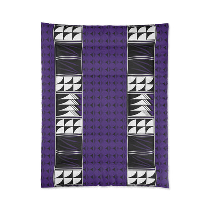 Southwest Feather Blessing on Purple Comforter