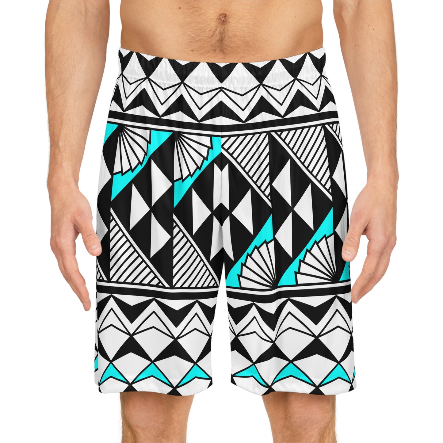 Sun and Rain in Turquoise Basketball Shorts