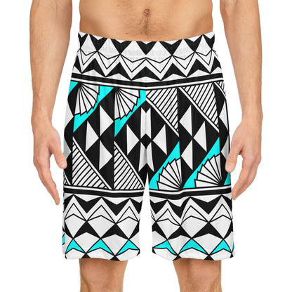 Sun and Rain in Turquoise Basketball Shorts