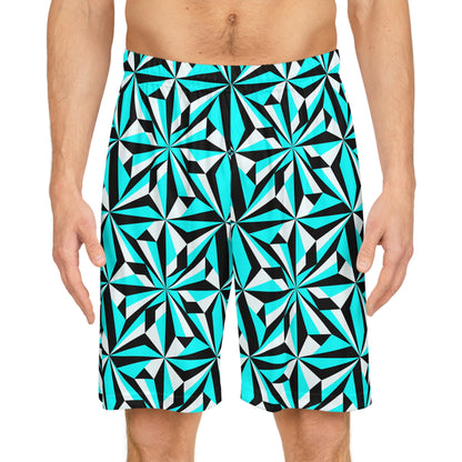 Desert Flowers in Turquoise Basketball Shorts