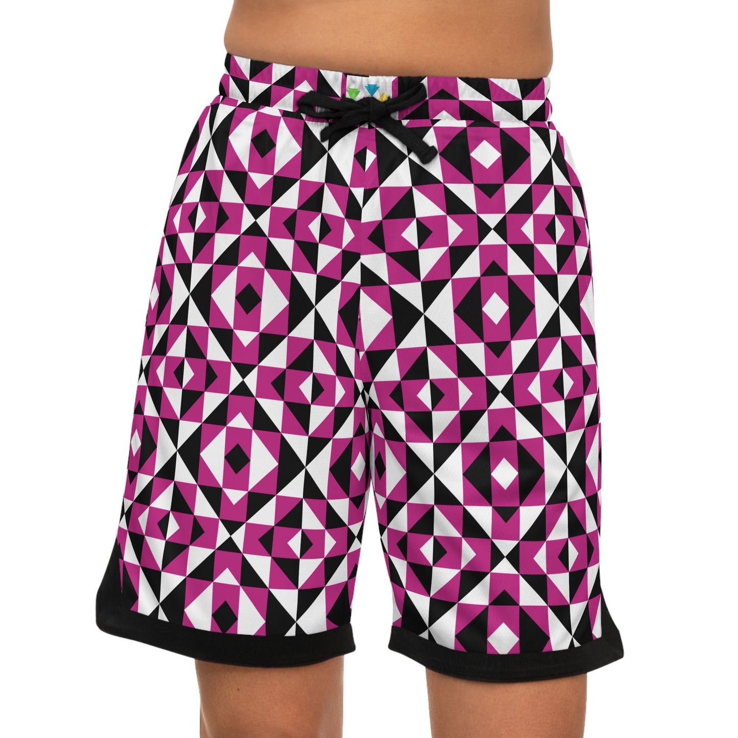 Pink Sacred Mountains Basketball Rib Shorts
