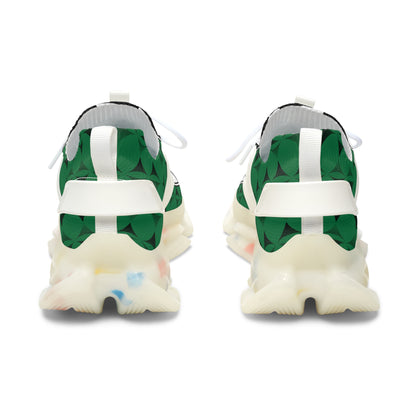 Feather Blessing on Green Women's Mesh Sneakers