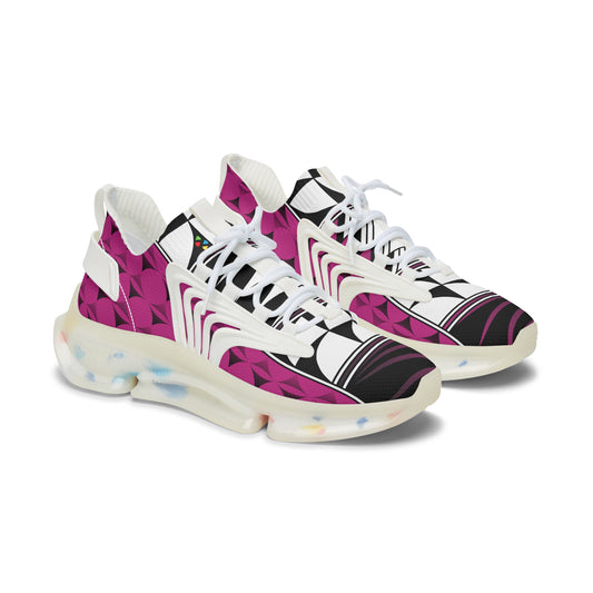Feather Blessing on Pink Women's Mesh Sneakers