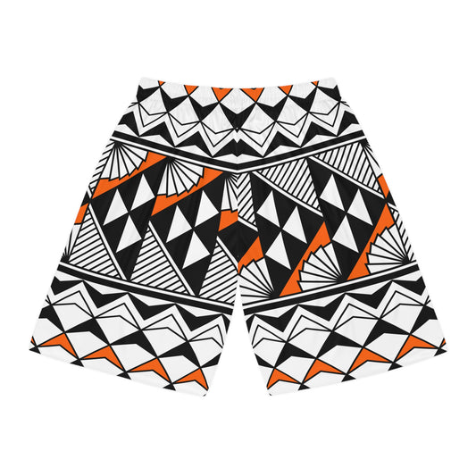 Sun and Rain in Orange Basketball Shorts