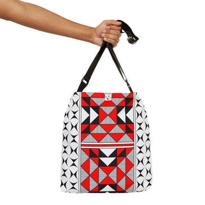 Red Native Sacred Mountains Adjustable Tote Bag