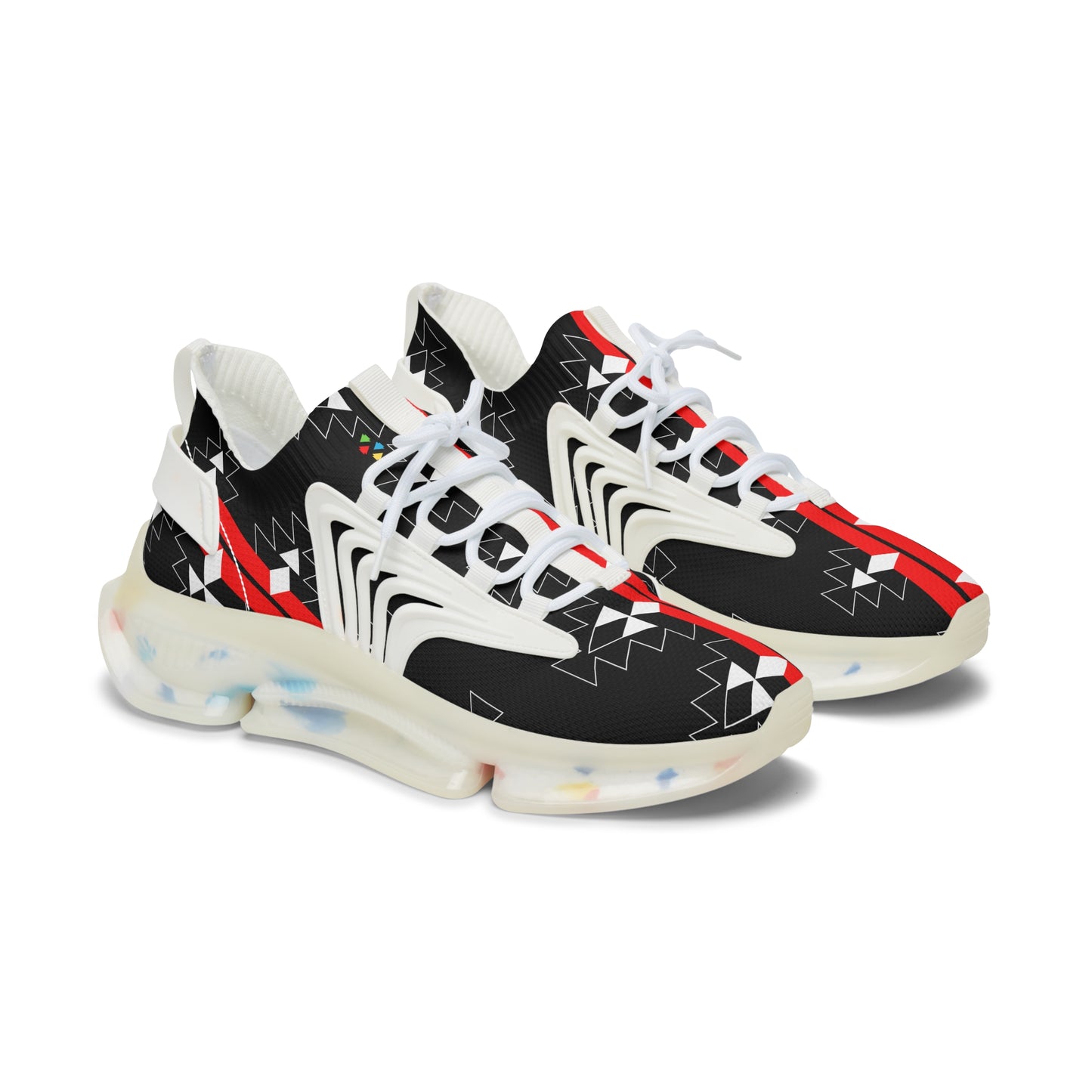 Native Woven Stories on Black Women's Mesh Sneakers