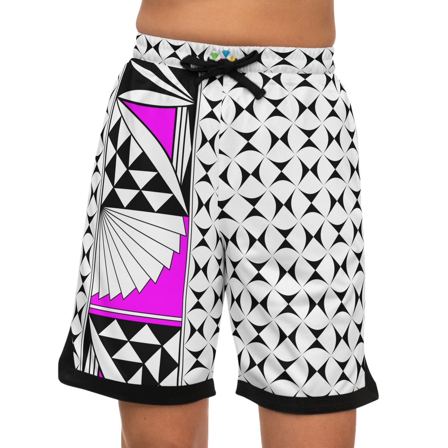 Southwest Sunrise in Pink Basketball Rib Shorts