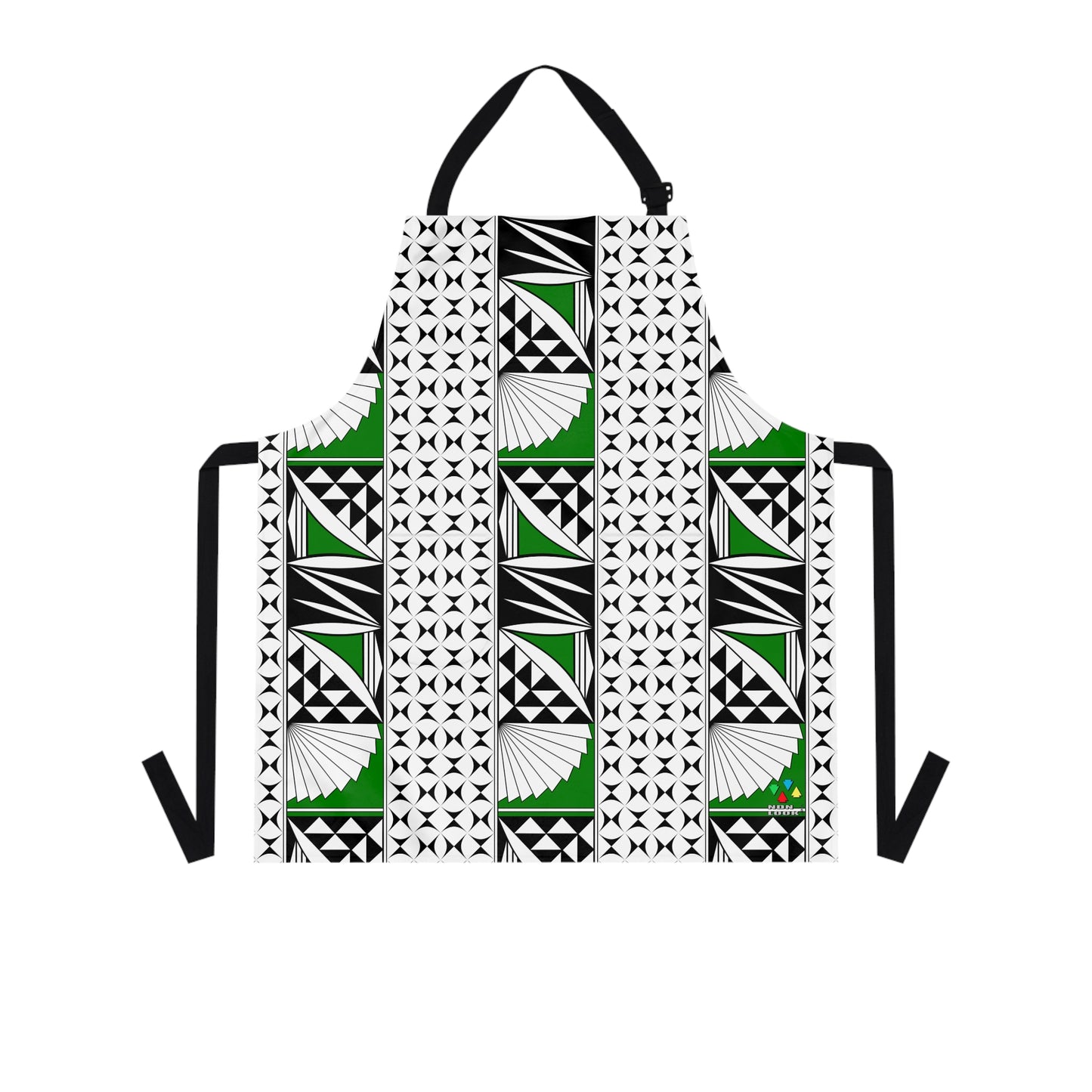 Southwest Sunrise 3 Row Green Two Pocket Apron