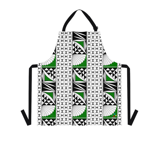 Southwest Sunrise 3 Row Green Two Pocket Apron
