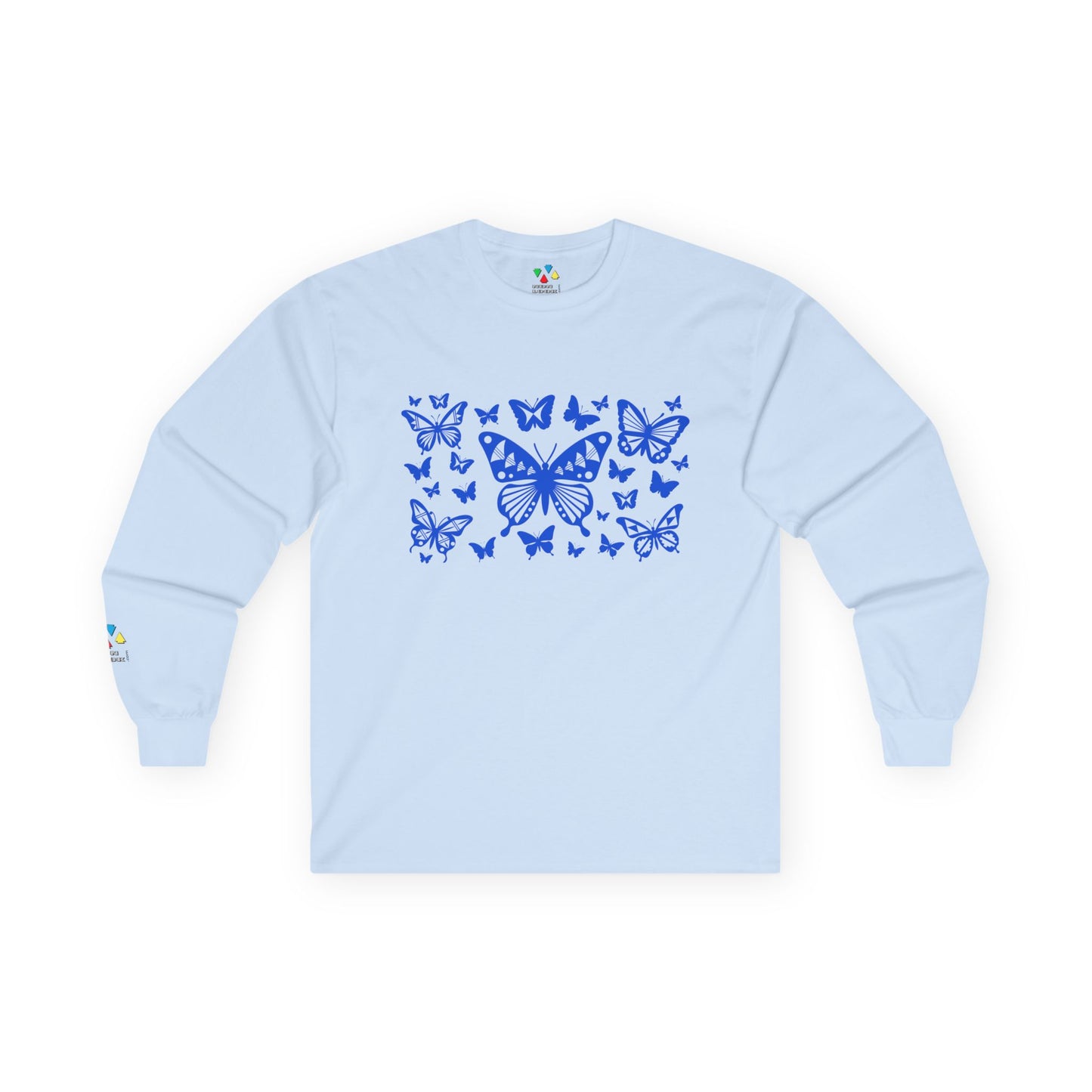 Butterfly Dance in Blue Unisex Long Sleeve Tee