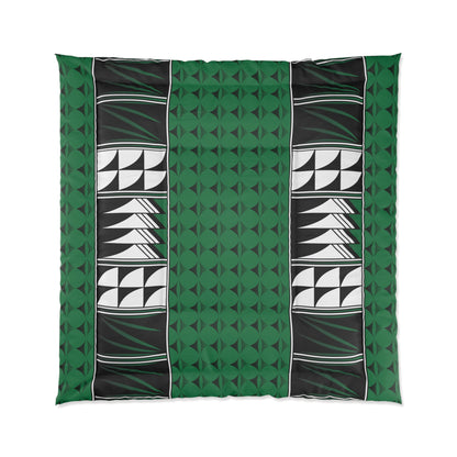 Southwest Feather Blessing on Forest Green Comforter