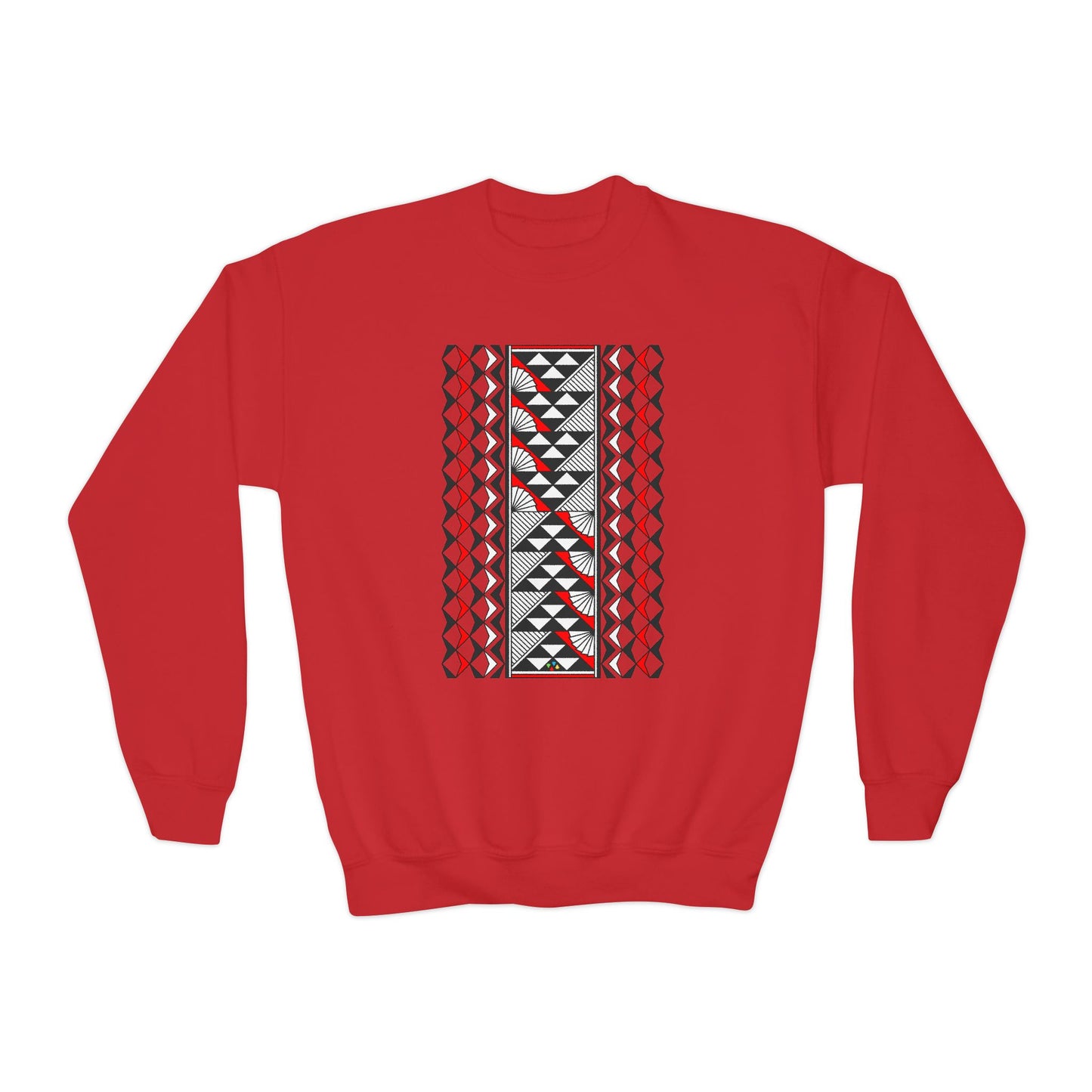 Rain and Sun in Red Youth Crewneck Sweatshirt