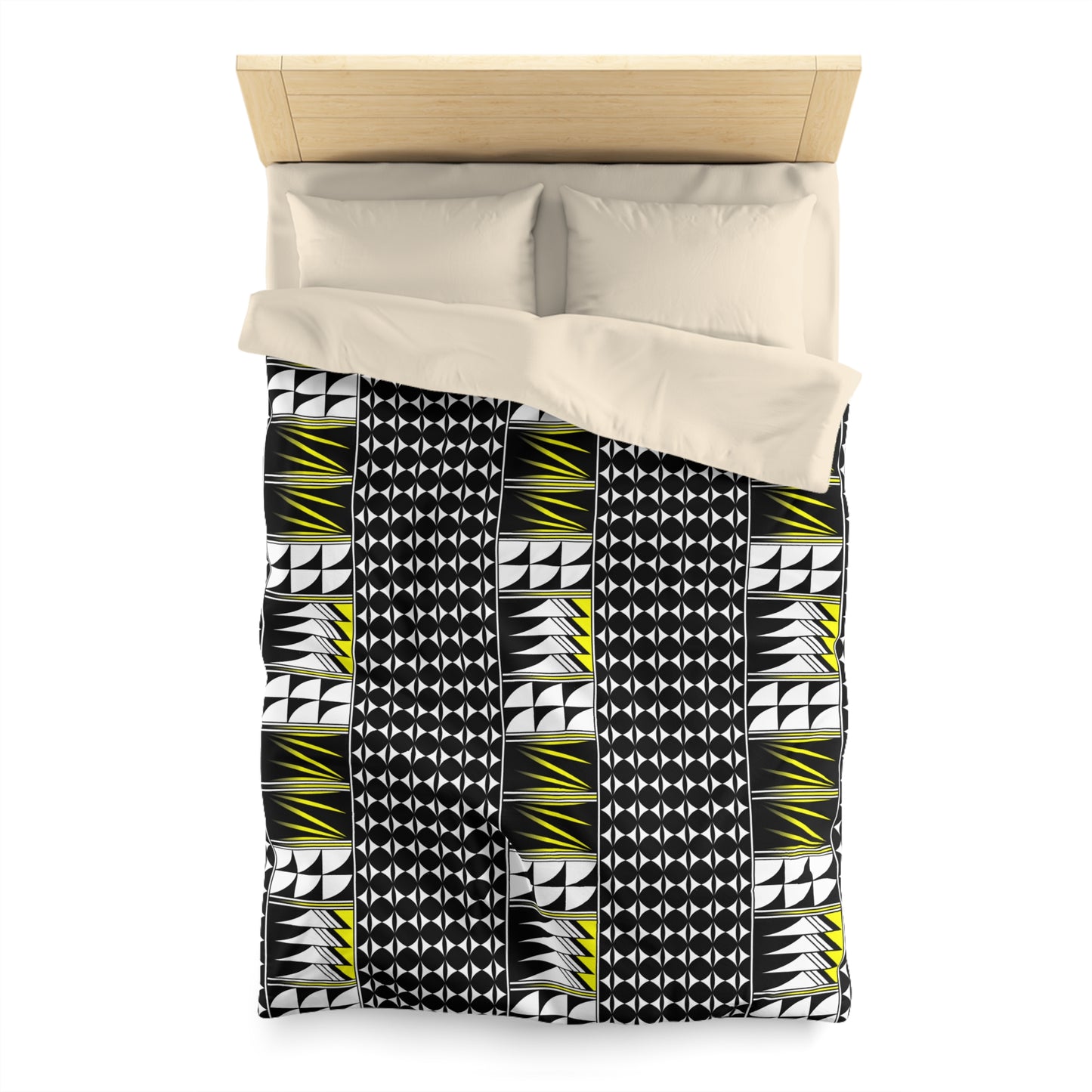 Blessed Feathers in Yellow Microfiber Duvet Cover
